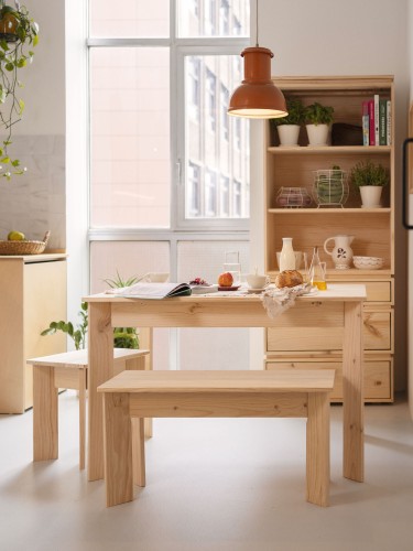 Mesa de comedor de madera 120X80 BATU | LUFE