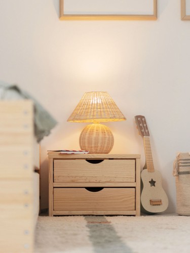 Mesa de cabeceira com 2 gavetas em madeira | LUFE