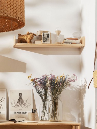 Estantería de pared de madera 84X21 cm | LUFE