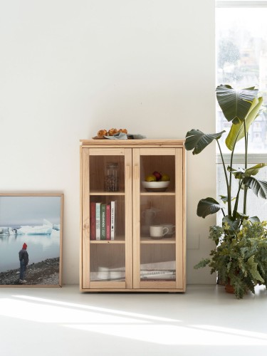 Vitrine en verre et bois 78x115 LIBE | LUFE