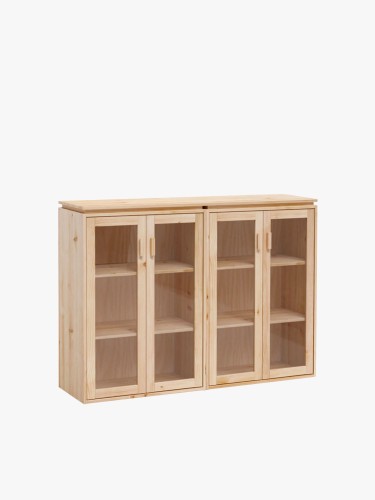 Vetrina espositiva doppia in vetro e legno 157x115 LIBE | LUFE