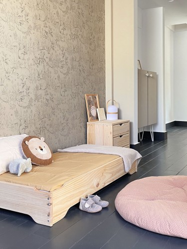 Cama montessori apilable infantil de madera 120x60 cm | LUFE