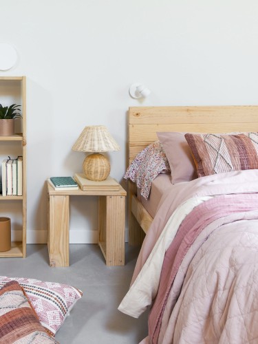 TESTA Tète de lit de 160 cm avec pieds en bois | LUFE