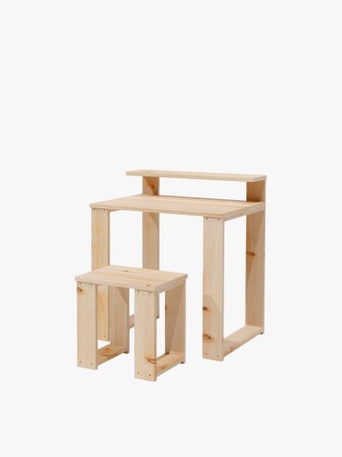 Conjunto mesa escritorio de madera 80 cm con silla | LUFE