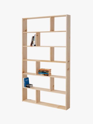 Estantería asimétrica 7 baldas de madera | LUFE