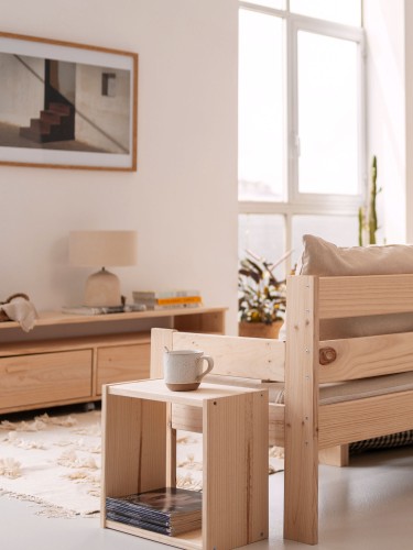 Estantería cubo 2 baldas de madera | LUFE