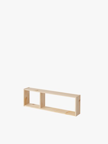 Étagère asymetrique à 2 tablettes en bois | LUFE