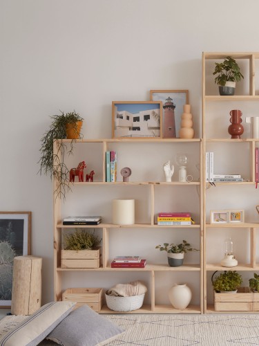 Estantería asimétrica 5 baldas de madera | LUFE