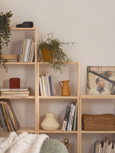 Estantería cubo 4 baldas de madera | LUFE