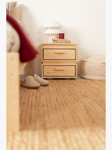 Mesa de cabeceira de madeira com 2 gavetas 39x39 LIBE | LUFE