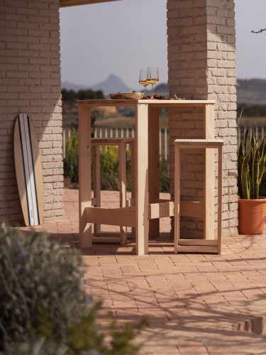 Tabouret haut en bois OREKA | LUFE