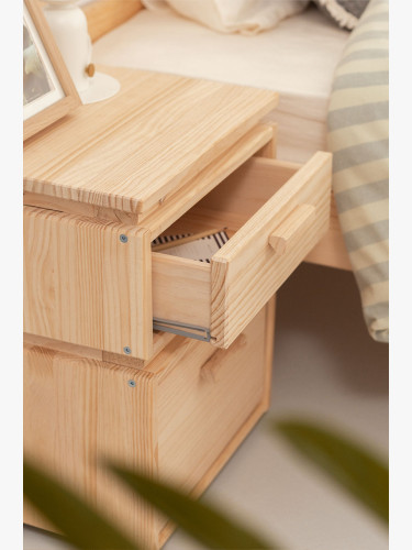 Table de chevet en bois avec 2 tiroirs 39x49 LIBE | LUFE