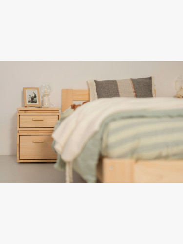 Table de chevet en bois avec 2 tiroirs 39x49 LIBE | LUFE