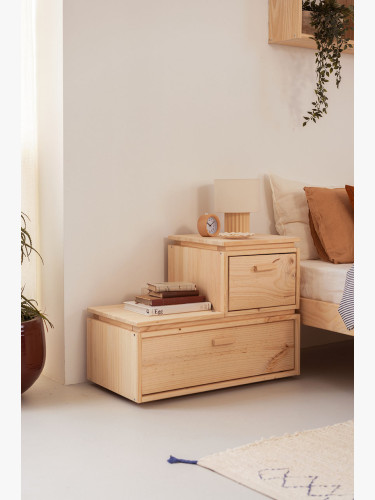 Table de chevet escalier en bois avec deux hauteurs LIBE | LUFE