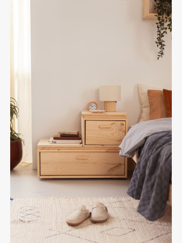 Mesa de cabeceira em escadinha de madeira com 2 alturas LIBE | LUFE