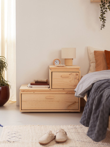 Comodino scala in legno a 2 livelli LIBE | LUFE