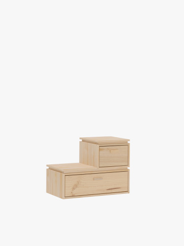 Table de chevet escalier en bois avec deux hauteurs LIBE | LUFE