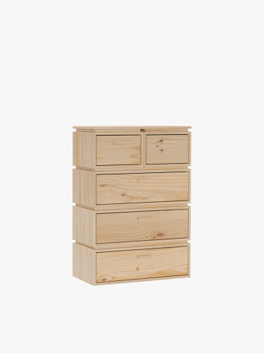 Commode en bois avec 5 tiroirs 78x115 LIBE | LUFE