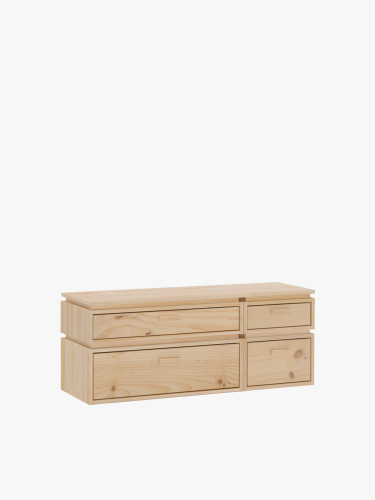 Commode double en bois avec 4 tiroirs 117x49 LIBE | LUFE