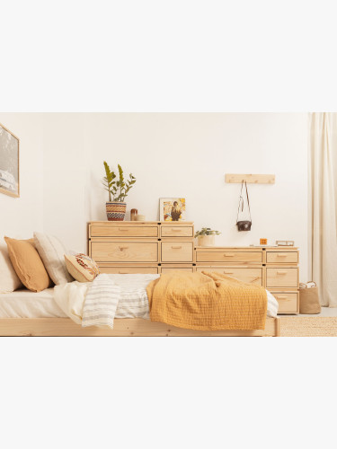 Cómoda dupla de madeira com 8 gavetas 117x105 LIBE | LUFE