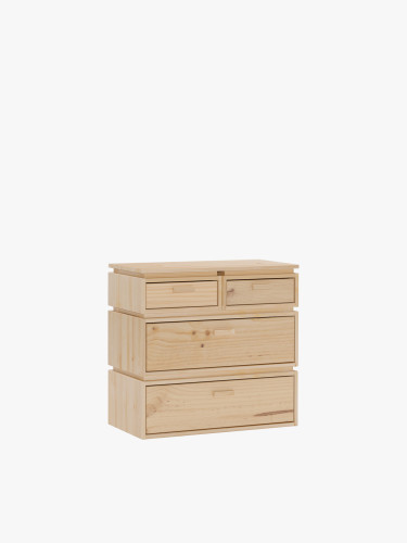 Cómoda de madeira com 4 gavetas 78x77 LIBE | LUFE