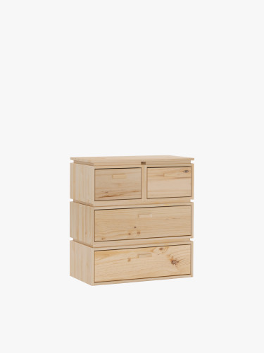 Chiffonnier en bois avec 4 tiroirs 78x87 LIBE | LUFE