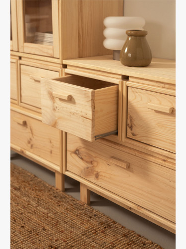 Chiffonnier en bois avec 3 tiroirs 78x72 AIKA | LUFE