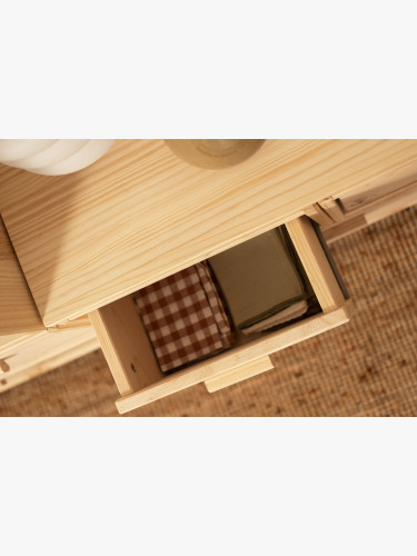 Cómoda de madeira com 3 gavetas 78x72 AIKA | LUFE