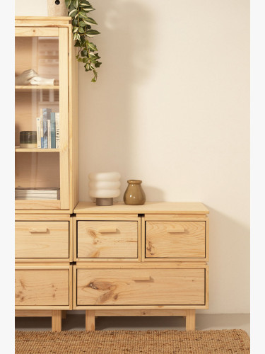 Chiffonnier en bois avec 3 tiroirs 78x72 AIKA | LUFE