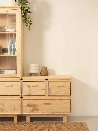 Cassettiera in legno con 3 cassetti 78x72 AIKA | LUFE