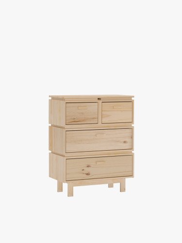 Cassettiera in legno con 4 cassetti 78x100 AIKA | LUFE