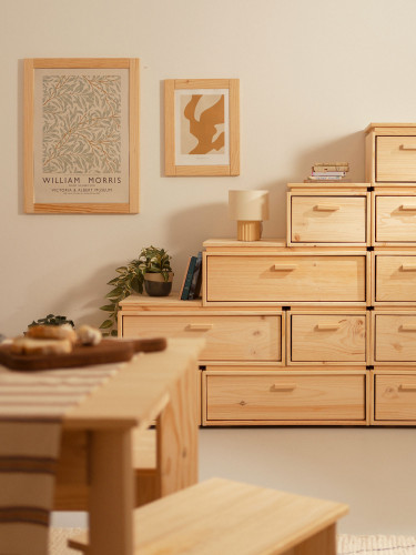 Cajonera en escalera de madera con 4 alturas LIBE | LUFE