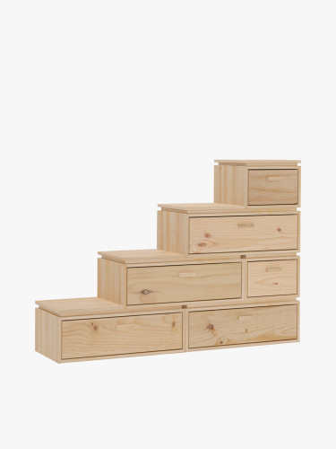 Cassettiera scala in legno a 4 livelli LIBE | LUFE