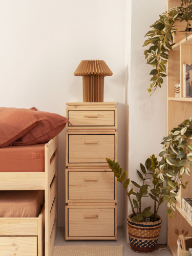 Cómoda coluna de madeira com 4 gavetas 39x105 LIBE | LUFE