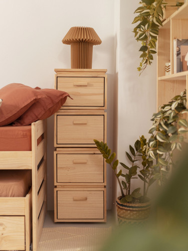 Colonne à 4 tiroirs en bois 39x115 LIBE | LUFE