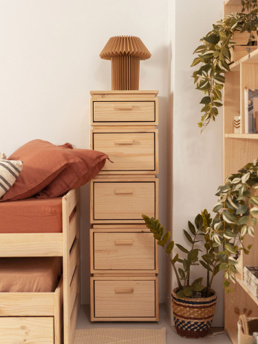 Cajonera columna de madera con 5 cajones 39x133 LIBE | LUFE
