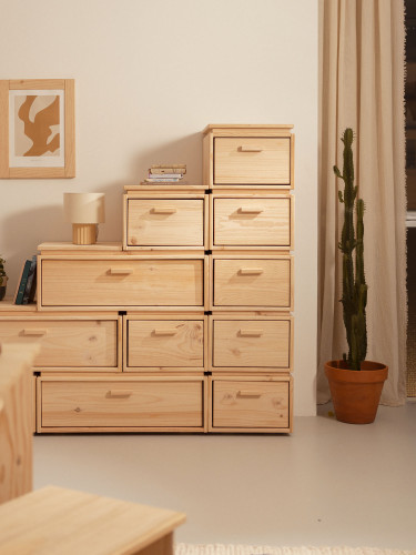 Cajonera columna de madera con 5 cajones 39x143 LIBE | LUFE