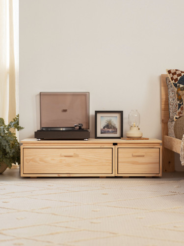 Móvel TV de madeira natural 117x32 LIBE | LUFE