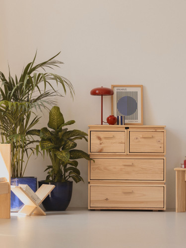 Cassettiera in legno con 4 cassetti 78x87 LIBE | LUFE