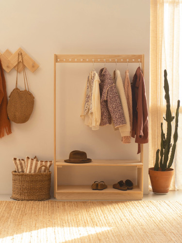 Suporte para cabides BEKA 160 x 100 cm de madeira | LUFE