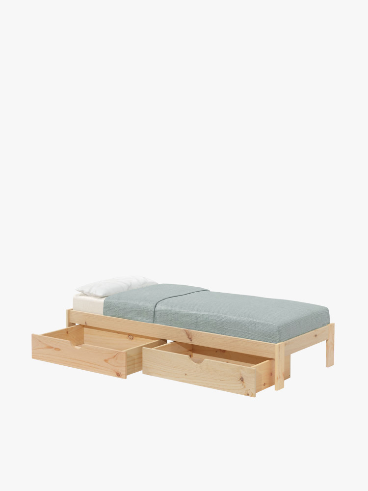 BASO cama individual 80 com 2 gavetas