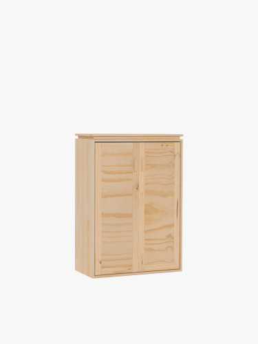 Armadio credenza in legno naturale con ripiani | LUFE