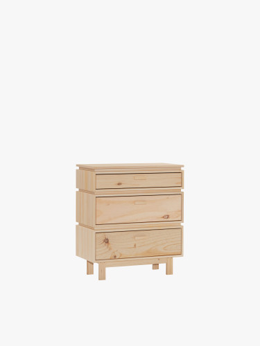 Chiffonnier en bois avec 3 tiroirs 78x90 AIKA | LUFE