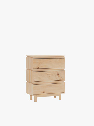 Cómoda de madeira 3 gavetas 78x100 AIKA | LUFE