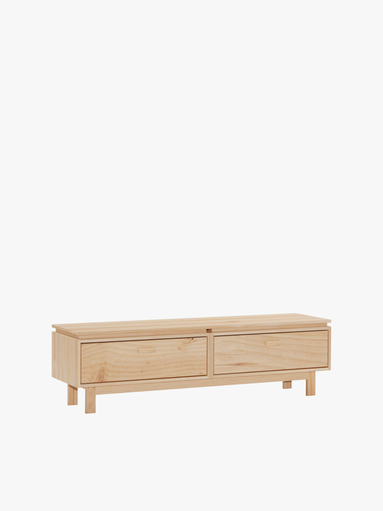 AIKA meuble TV avec 2 tiroirs 157x44