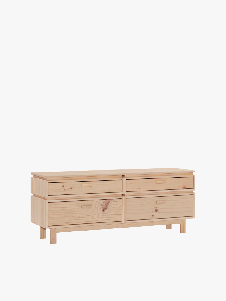 AIKA commode double avec 4 tiroirs 157x62