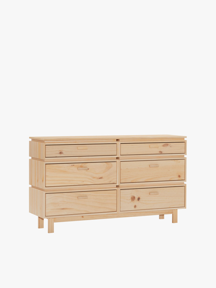 AIKA cómoda dupla com 6 gavetas 157x90