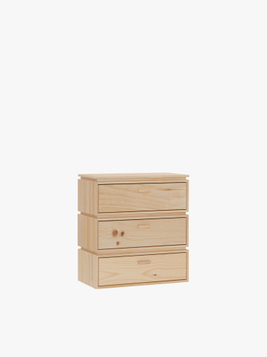 Chiffonnier en bois avec 3 tiroirs 78x87 LIBE | LUFE