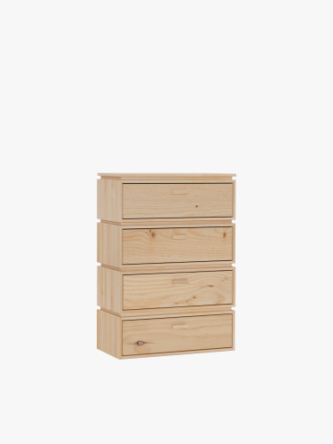 Commode en bois avec 4 tiroirs 78x115 LIBE | LUFE