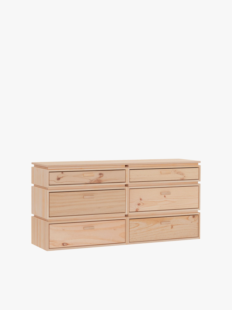 LIBE cómoda dupla com 6 gavetas 157x77